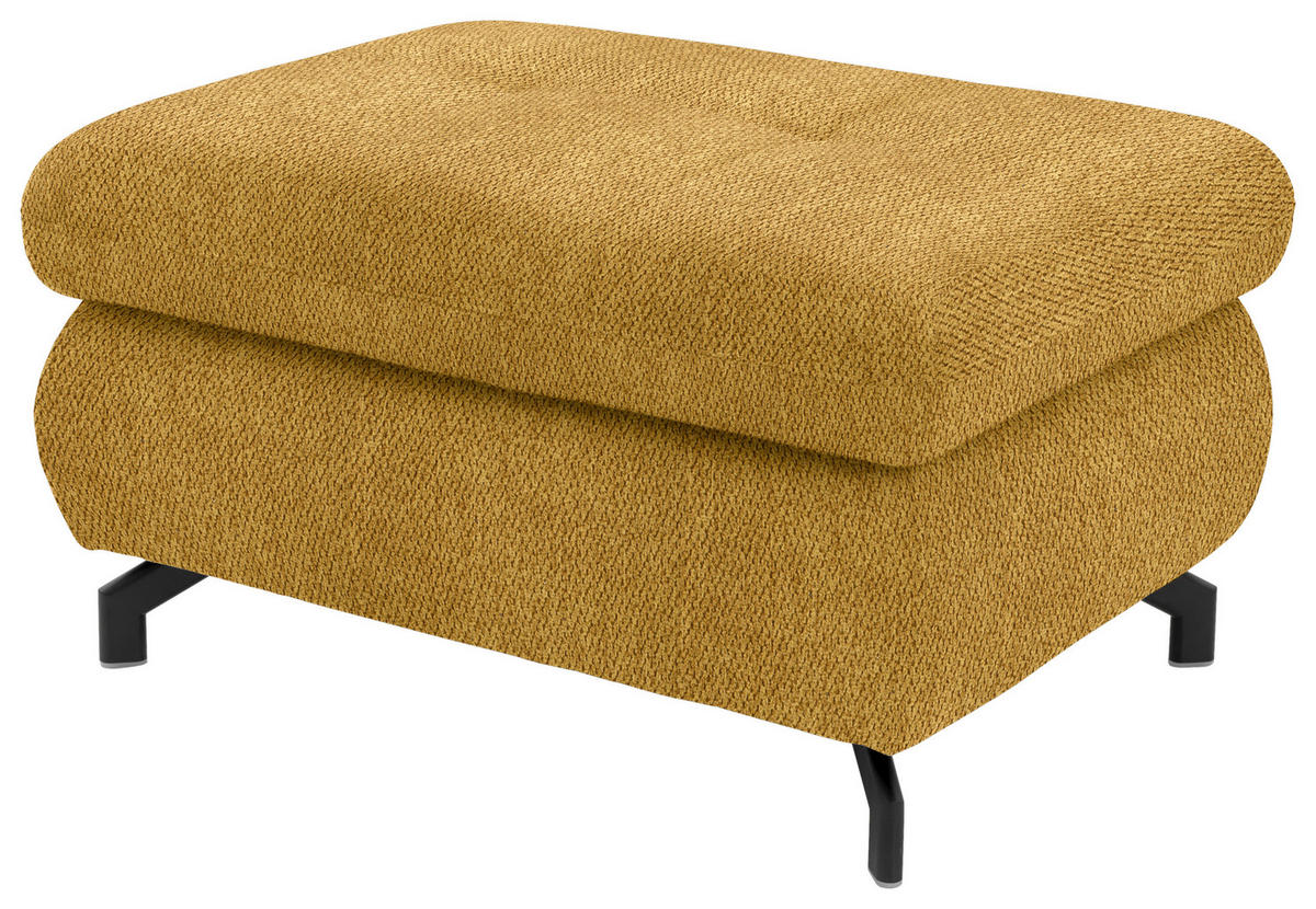 ECKSOFA in Chenille Currygelb  - Currygelb/Schwarz, Design, Textil/Metall (220/310cm) - Beldomo Style