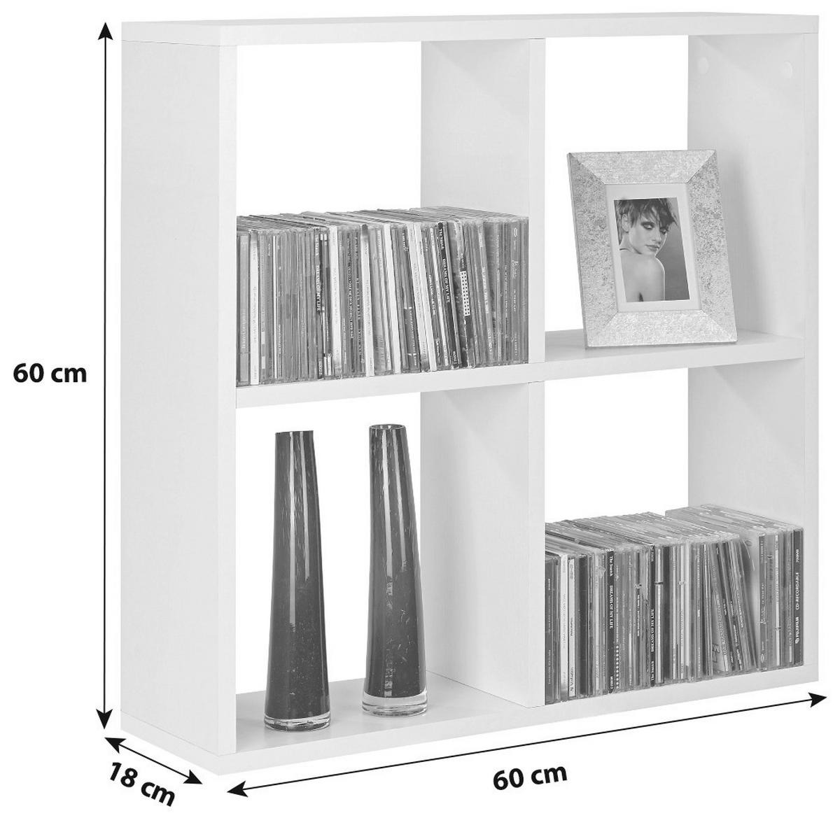 WANDREGAL Weiß  - Weiß, MODERN, Holzwerkstoff (60/60/18cm) - Boxxx