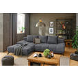 ECKSOFA in Chenille Dunkelgrau  - Dunkelgrau/Schwarz, MODERN, Textil/Metall (182/290cm) - Hom`in