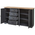 SIDEBOARD  in 182/102/41 cm  - Schwarz/Graphitfarben, Design, Holzwerkstoff/Metall (182/102/41cm) - Landscape