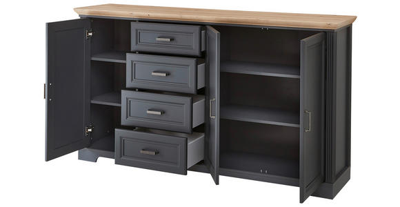 SIDEBOARD in 182/102/41 cm - Schwarz/Graphitfarben, Design, Holzwerkstoff/Metall (182/102/41cm) - Landscape