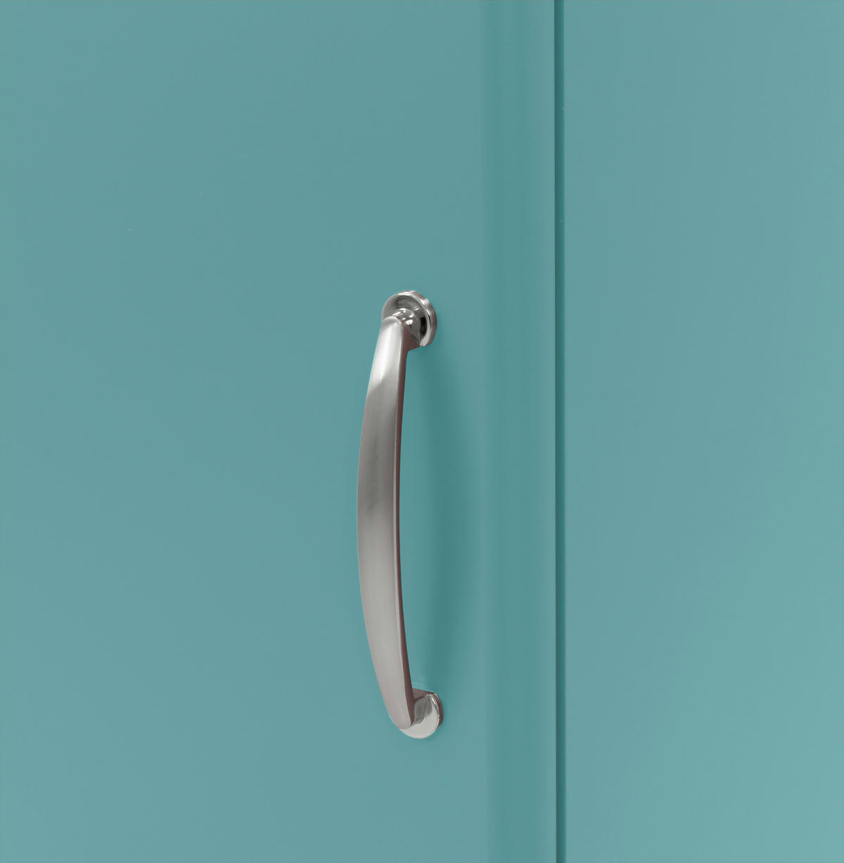VITRINE in Blau  - Blau/Nickelfarben, Design, Glas/Holzwerkstoff (50/143/41cm)
