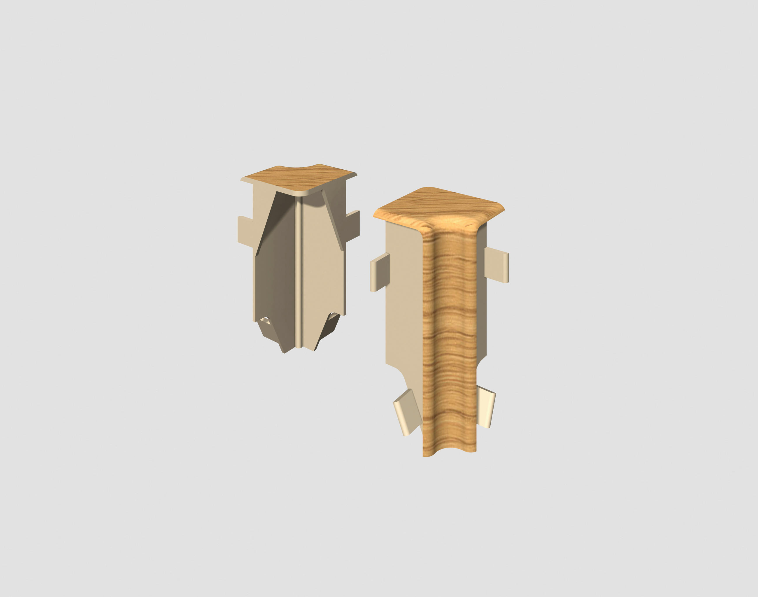Innenecke Eiche Braun Braun, Eichefarben  - Eichefarben/Braun, Basics, Kunststoff (1.6/0.7/5.9cm) - Egger Holzwerkstoffe