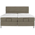 BOXSPRINGBETT 180/200 cm  in Beige  - Chromfarben/Beige, KONVENTIONELL, Kunststoff/Textil (180/200cm) - Voleo