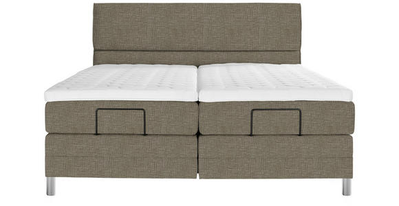 BOXSPRINGBETT 180/200 cm  in Beige  - Chromfarben/Beige, KONVENTIONELL, Kunststoff/Textil (180/200cm) - Voleo