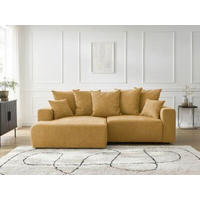 ECKSOFA Ottomane links  ATILLA Gelb Struktur  - Gelb/Schwarz, MODERN, Kunststoff/Textil (149/244cm)