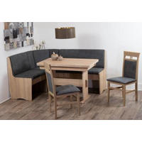 ECKBANKGRUPPE Mikrofaser Sonoma Eiche, Grau  - Grau/Sonoma Eiche, KONVENTIONELL, Holz/Textil (165/89/125cm) - MID.YOU