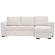 ECKSOFA in Cord Creme  - Creme/Schwarz, Design, Kunststoff/Textil (243/155cm) - Xora