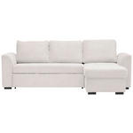 ECKSOFA in Cord Creme  - Creme/Schwarz, Design, Kunststoff/Textil (243/155cm) - Xora