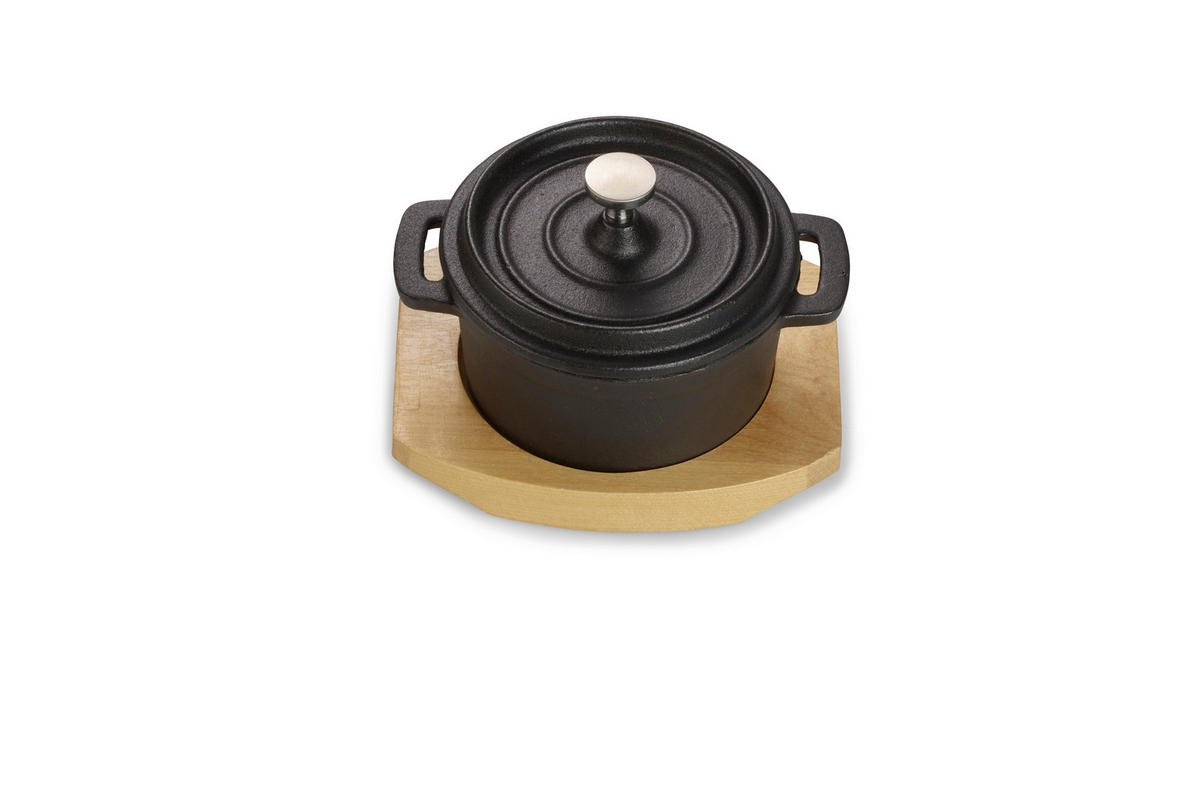 KOCHTOPFSET 4-teilig  - Schwarz, Basics, Metall (13/10/5cm) - Echtwerk