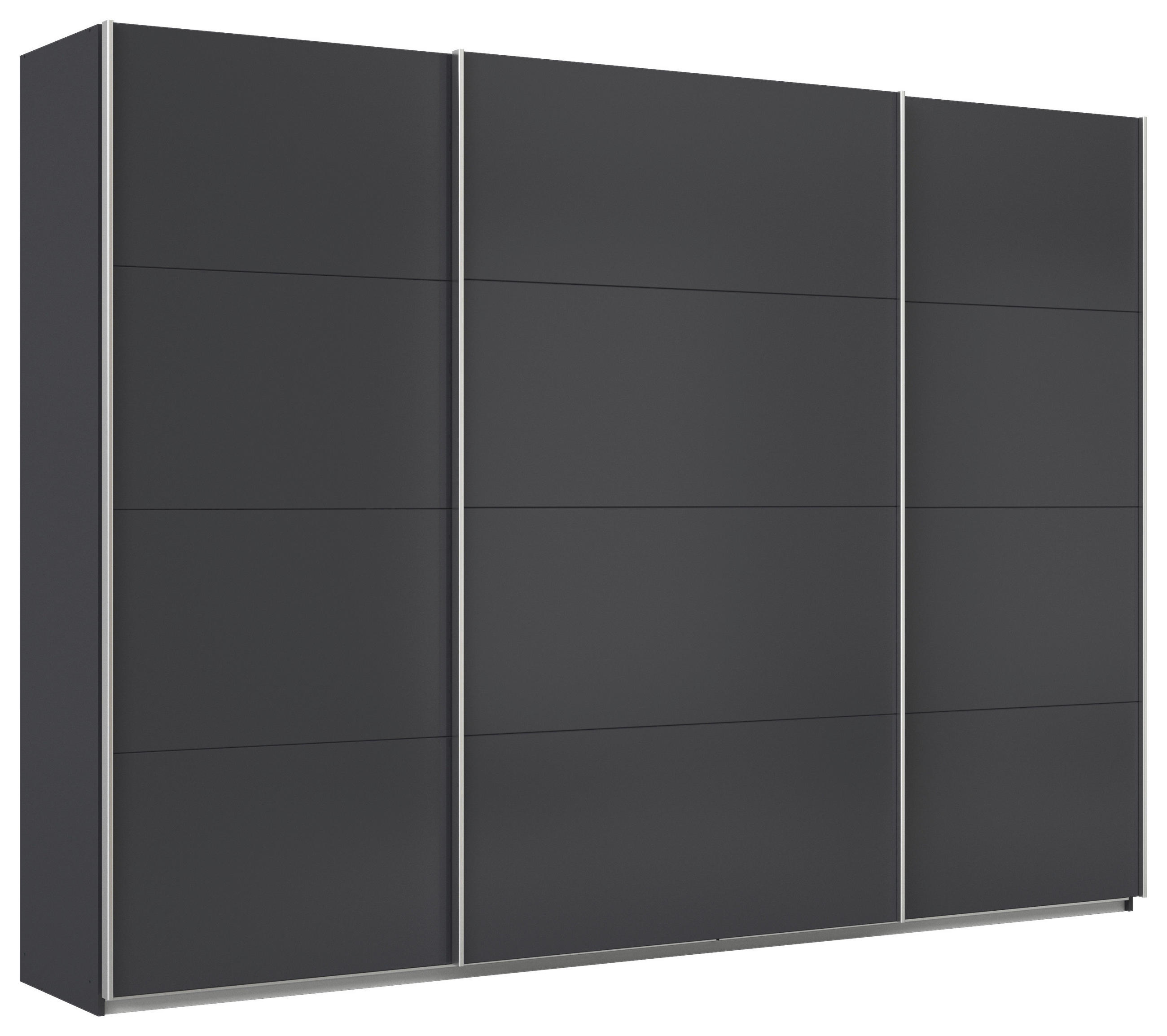 SCHWEBETÜRENSCHRANK in Dunkelgrau - Dunkelgrau/Alufarben, Konventionell, Holzwerkstoff/Metall (315/210/62cm) - Xora