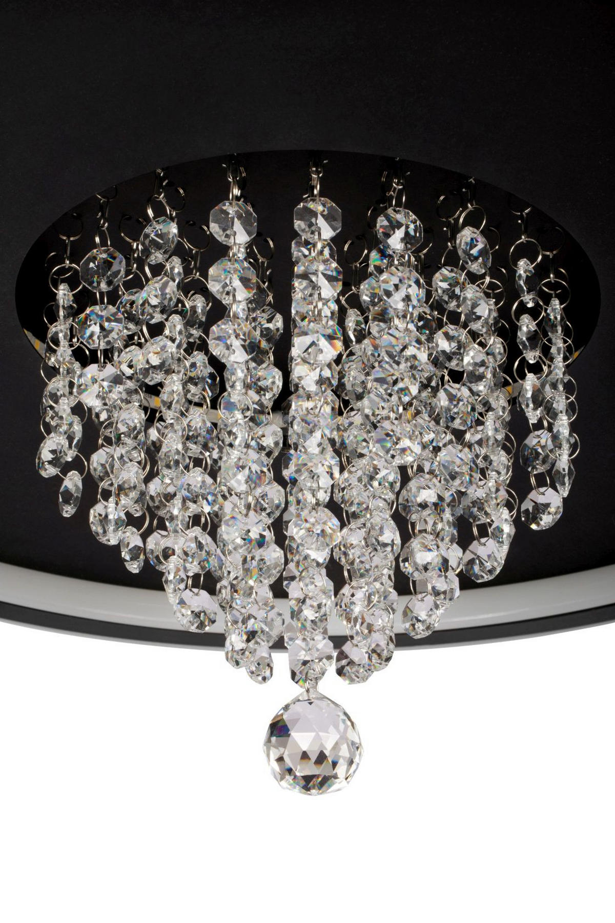 LED-DECKENLEUCHTE Las Vegas 50/20 cm   - Schwarz, LIFESTYLE, Glas/Kunststoff (50/20cm) - Novel