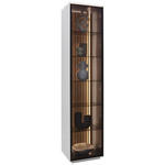 VITRINE  in furniert Eiche Anthrazit, Weiß, Eichefarben - Eichefarben/Anthrazit, Design, Glas/Holz (45,8/198,6/40cm) - Dieter Knoll