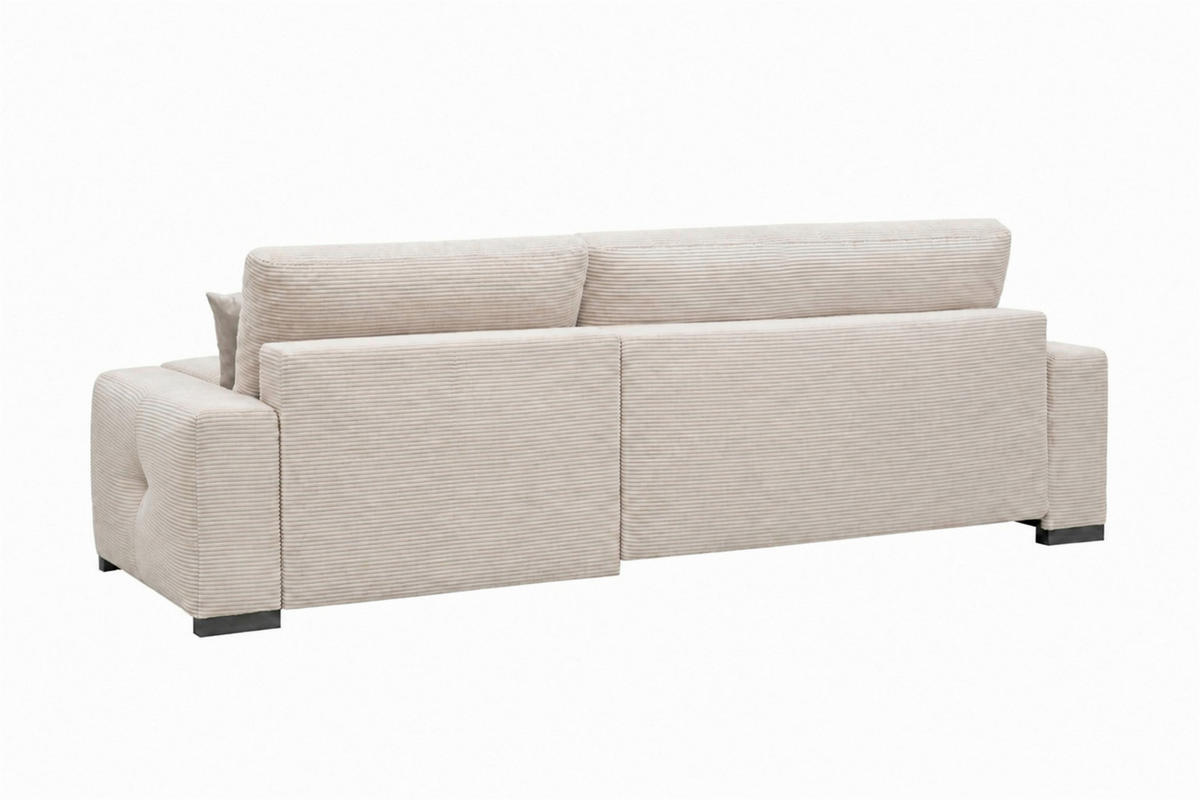 ECKSOFA  Cord Beige  - Beige/Schwarz, Basics, Holz/Holzwerkstoff (264/184cm) - MID.YOU