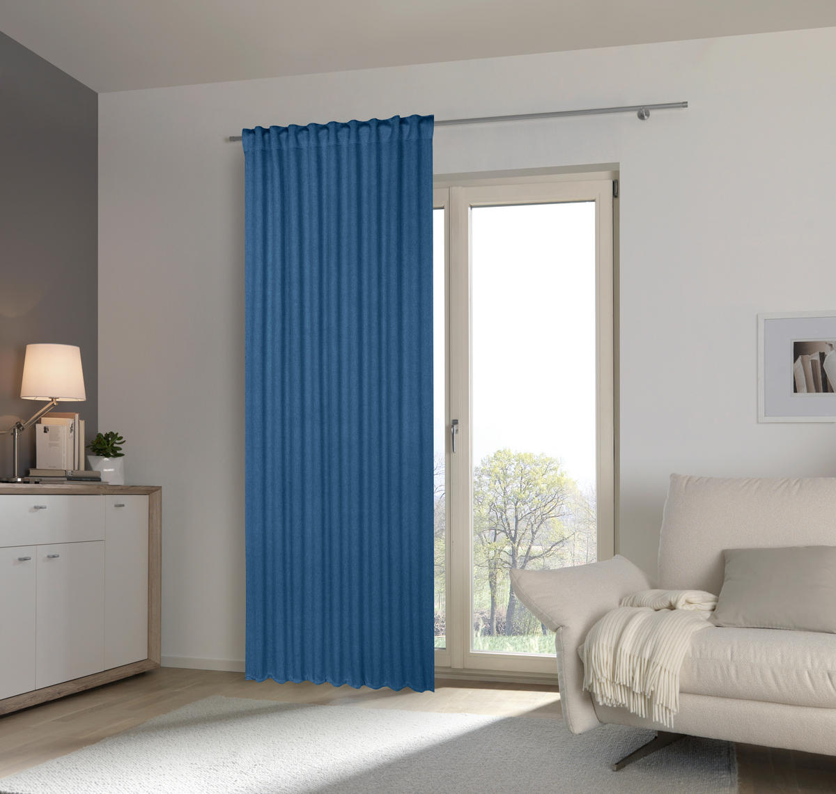 FERTIGVORHANG blickdicht  - Blau, Basics, Textil (135/245cm) - Esposa