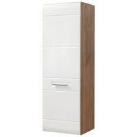 VISEČA OMARA 123,5/40/37 cm  - barve kroma/črna, Design, umetna masa/leseni material (123,5/40/37cm) - Xora