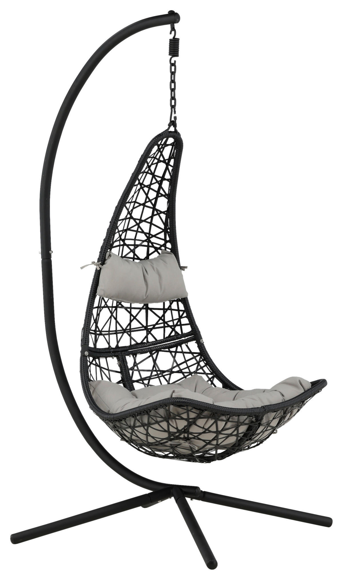 HÄNGFÅTÖLJ   132/205/130 cm  - grå/svart, Klassisk, plast (132/205/130cm) - Gardenson