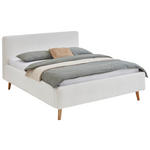 POLSTERBETT 160/200 cm  in Creme  - Eichefarben/Creme, Design, Holz/Textil (160/200cm) - Xora