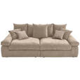 BIGSOFA Feincord Taupe  - Taupe/Schwarz, Design, Kunststoff/Textil (260/90/140cm) - Carryhome