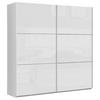 SCHWEBETÜRENSCHRANK 200,1/209,7/61,2 cm 2-türig Weiß Hochglanz, Weiß  - Weiß Hochglanz/Weiß, Design, Holzwerkstoff/Metall (200,1/209,7/61,2cm) - home24