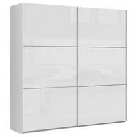 ORMAR S KLIZNIM VRATIMA bijela, bijela visoki sjaj   - bijela/bijela visoki sjaj, Design, drvni materijal/metal (200,1/209,7/61,2cm) - Carryhome