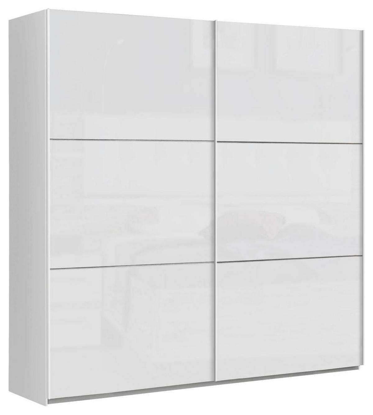 ORMAR S KLIZNIM VRATIMA bijela, bijela visoki sjaj   - bijela/bijela visoki sjaj, Design, drvni materijal/metal (200,1/209,7/61,2cm) - Carryhome
