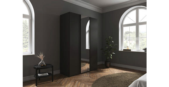 DREHTÜRENSCHRANK 151/223/61 cm,  in Graphitfarben, 3-türig  - Graphitfarben, Basics, Glas/Holzwerkstoff (151/223/61cm) - Novel
