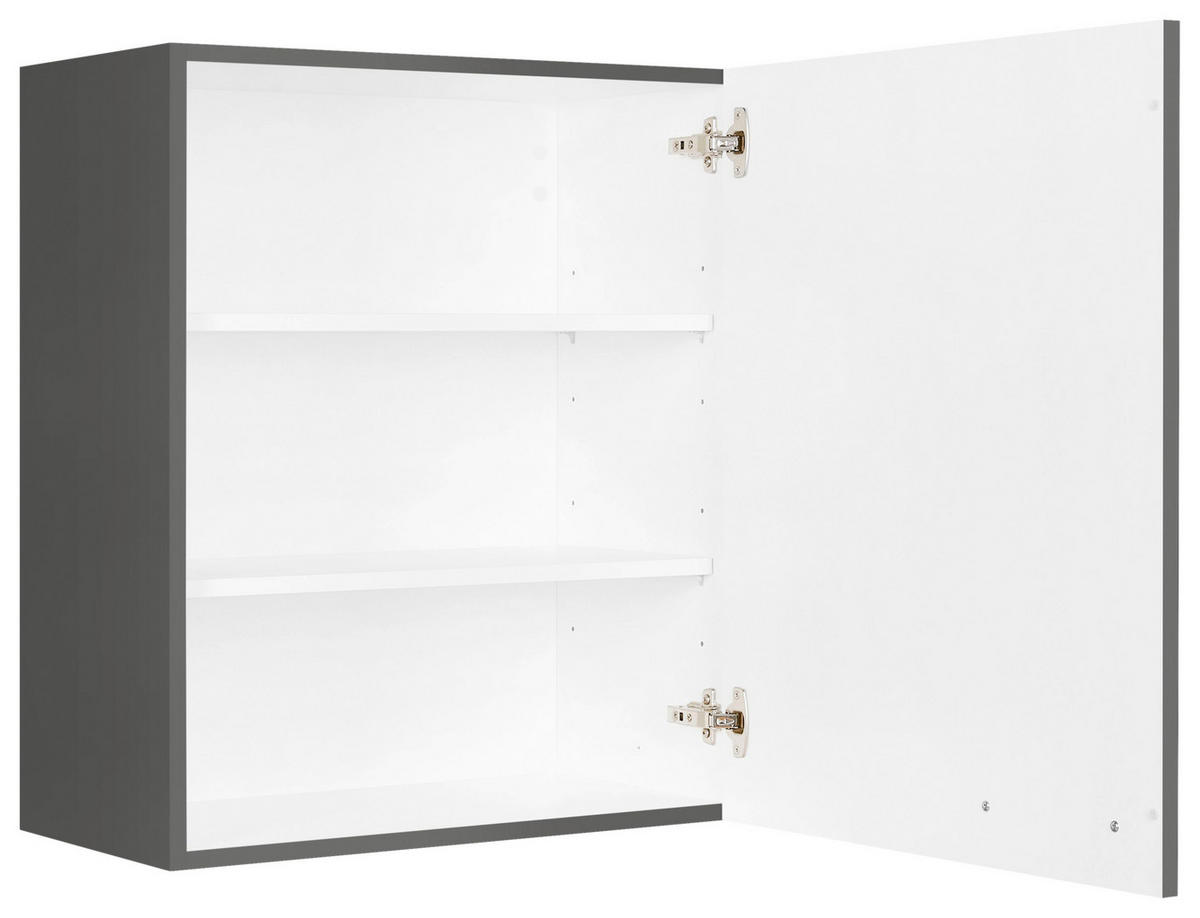 KÜCHENOBERSCHRANK 60/72/35 cm  in Schieferfarben  - Schieferfarben/Edelstahlfarben, MODERN, Holzwerkstoff (60/72/35cm) - Nobilia