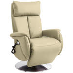 RELAXSESSEL in Leder Creme  - Edelstahlfarben/Creme, KONVENTIONELL, Leder/Metall (78/113/81cm) - Cantus