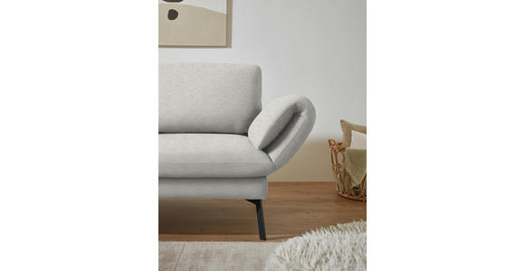 ECKSOFA  in Flachgewebe Silberfarben  175-224/255-365 cm  - Silberfarben/Schwarz, Design, Textil/Metall (175-224/255-365cm) - Dieter Knoll