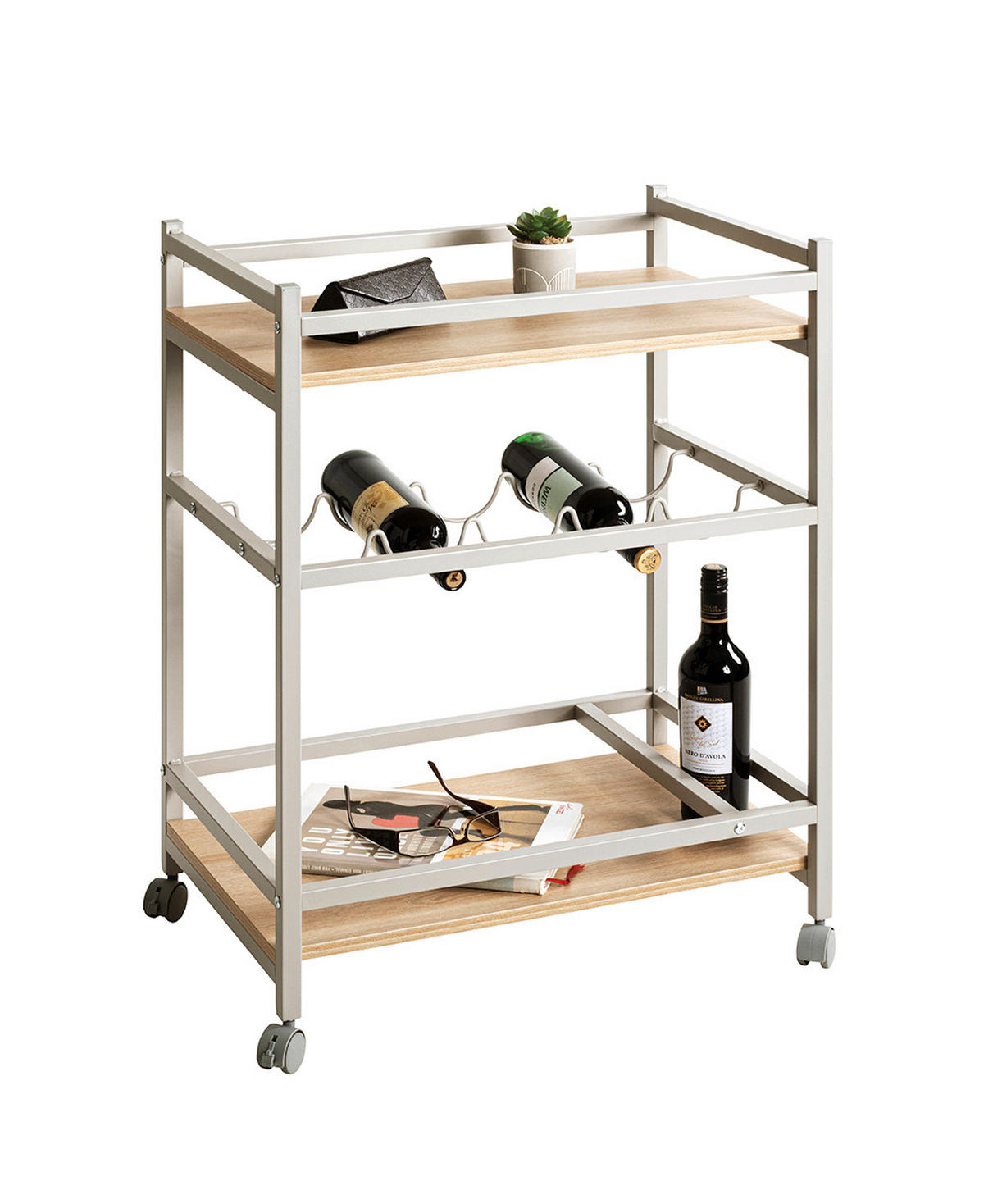 SERVIERWAGEN Eichefarben, Kaschmir  - Kaschmir/Eichefarben, Trend, Holzwerkstoff/Kunststoff (60/40/80cm)