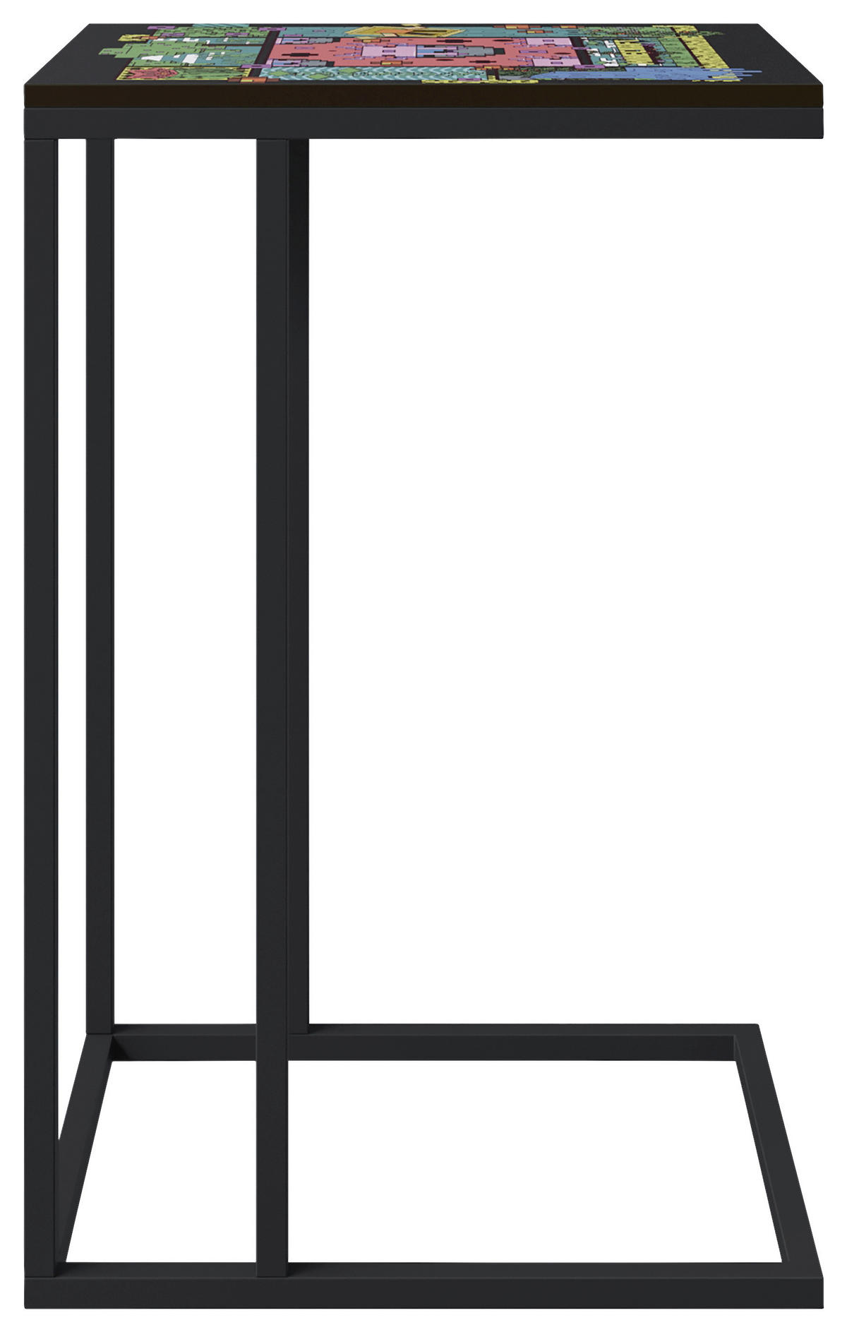 BEISTELLTISCH in Metall, Holzwerkstoff 40/29/60 cm  - Schwarz, MODERN, Holzwerkstoff/Metall (40/29/60cm) - Minecraft