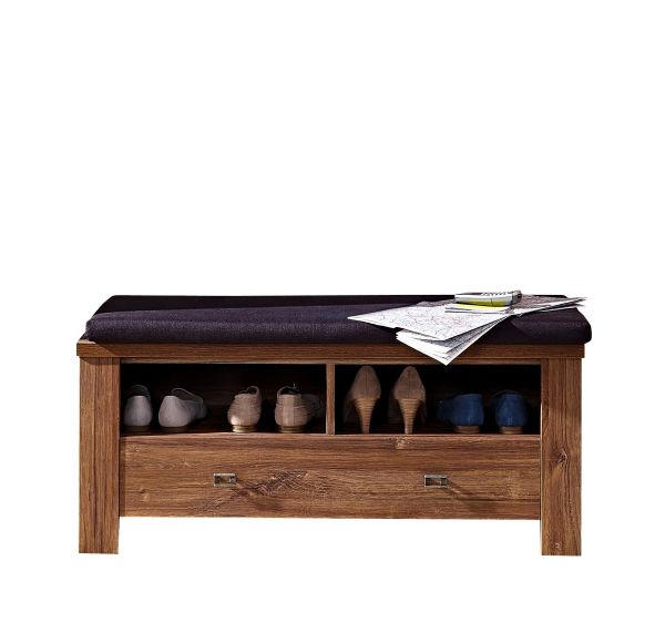 LAVICA DO PREDSIENE, 100/48/40 cm - farba akácie/niklová, Lifestyle, kov/kompozitné drevo (100/48/40cm) - Voleo