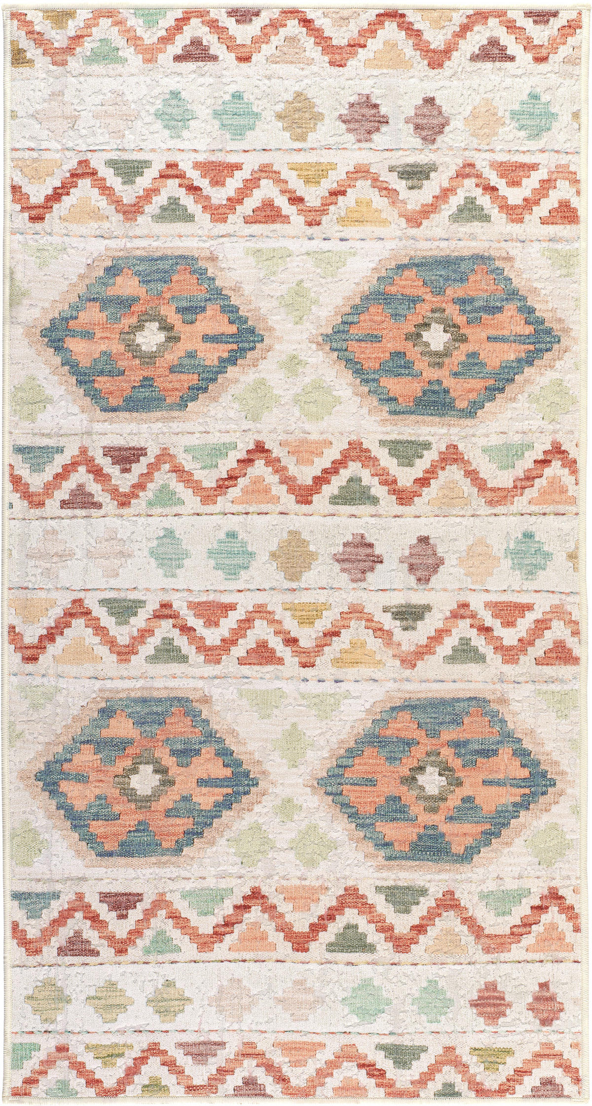 VINTAGE-TEPPICH Ondea Ramizh 80/150 cm  in Terracotta, Perlmutt, Graublau  - Graublau/Perlmutt, LIFESTYLE, Kunststoff/Textil (80/150cm) - Lindorug