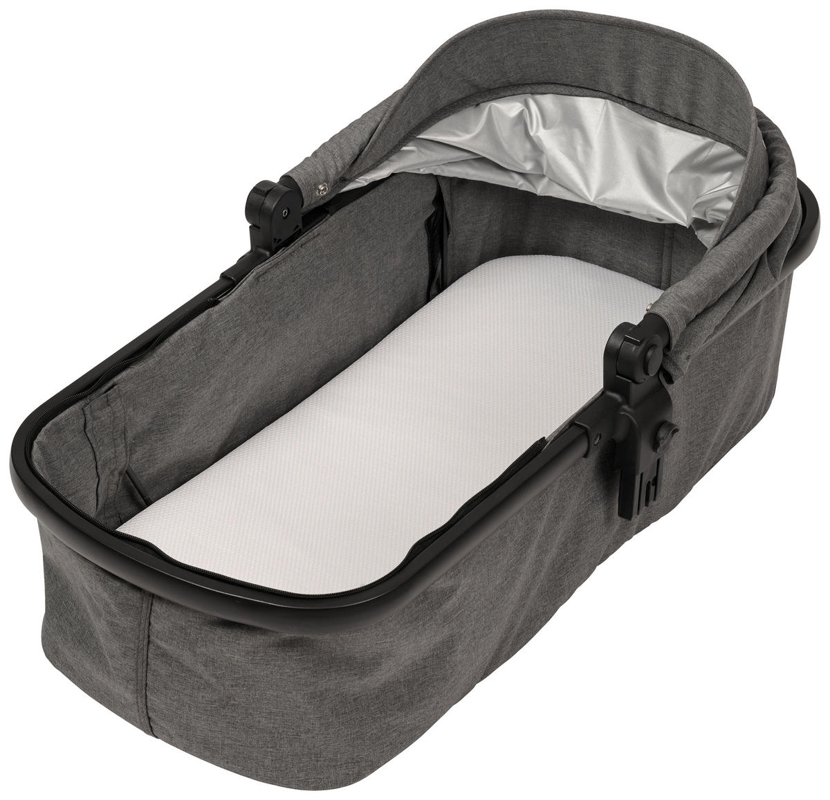 KINDERWAGENSET  Korfu   - Dunkelgrau/Schwarz, Basics, Kunststoff/Textil - My Baby Lou