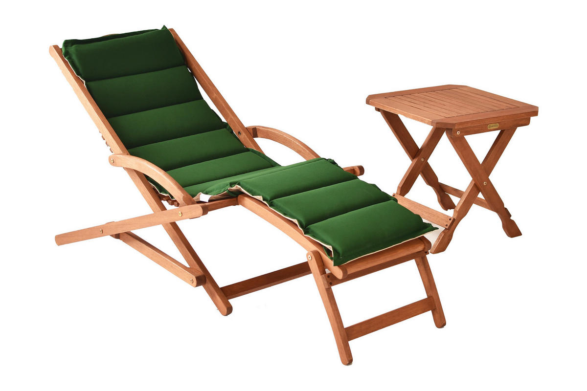 GARTENLIEGE  - Eukalyptusholzfarben/Beige, KONVENTIONELL, Holz/Textil - Gardenson