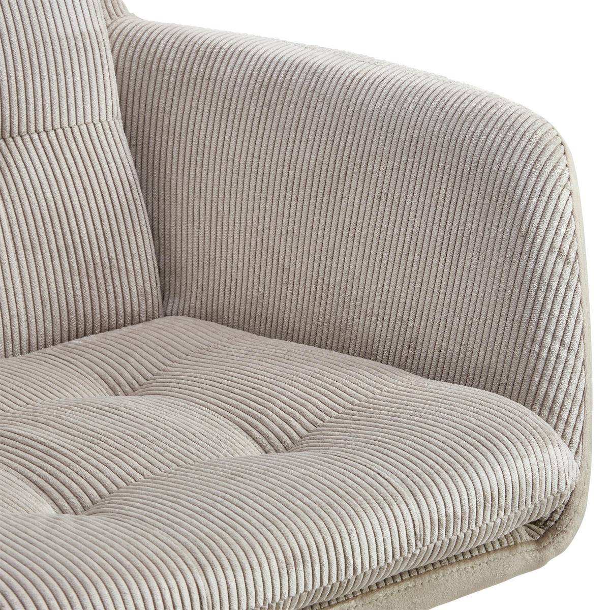 ARMLEHNSTUHL  in Eisen Webstoff, Cord, Samt  - Beige/Schwarz, LIFESTYLE, Textil/Metall (60/94/64cm) - MID.YOU