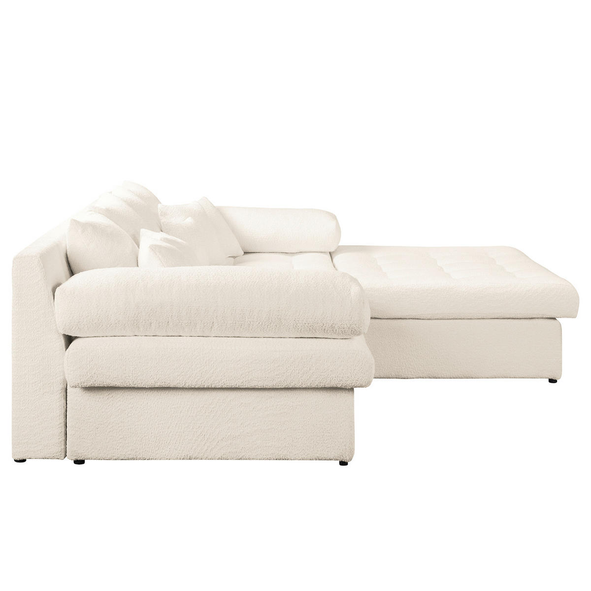 ECKSOFA Naomi Creme Chenille Rückenkissen  - Creme/Schwarz, Design, Kunststoff/Textil (284/243cm) - P & B