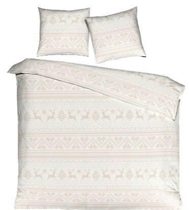 ÁGYNEMŰHUZAT-GARNITÚRA 140/200 cm  - bézs/fehér, Basics, textil (140/200cm)