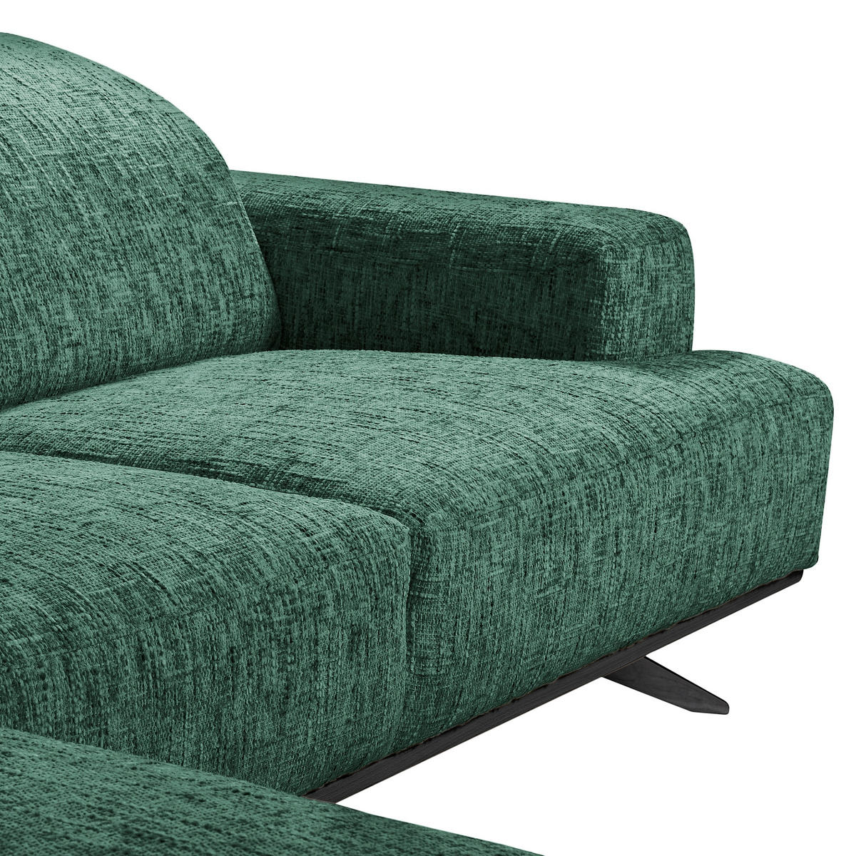 ECKSOFA Struktur Grün  - Schwarz/Grün, Design, Holz/Textil (187/295cm) - Livetastic