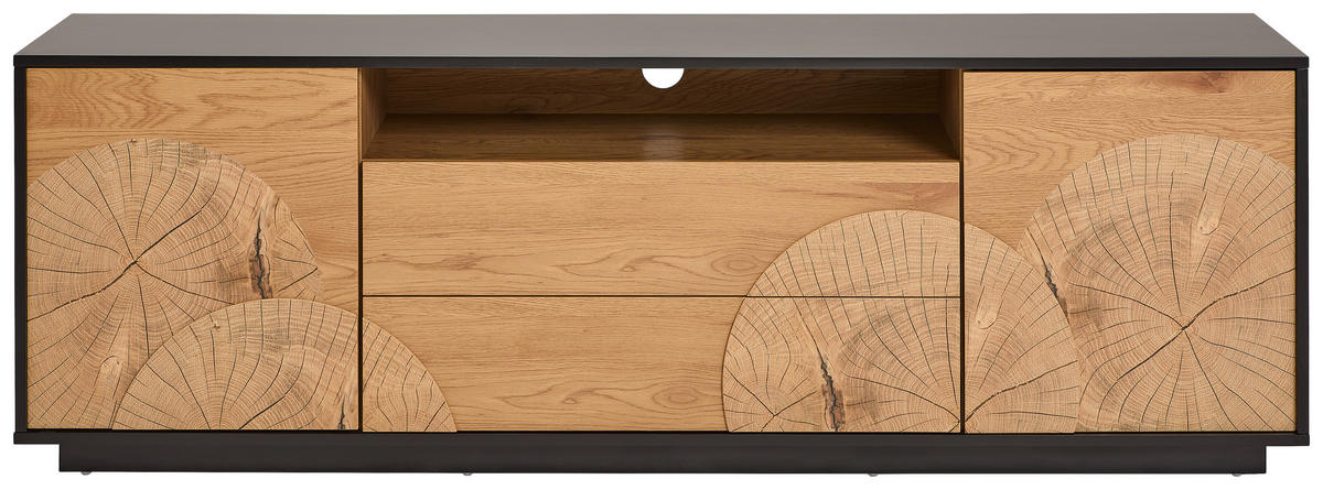 TV-SZEKRÉNY 170/56/40 cm  - tölgyfa színű/fekete, Lifestyle, faalapú anyag (170/56/40cm) - Xora