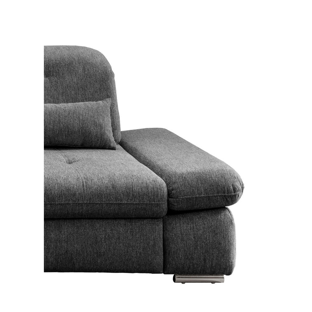 Thumbnail - Livetastic Ecksofa, Anthrazit, Textil, Uni, 4-Sitzer, Füllung: Schaumstoff, Ottomane links, L-Form, 300x196 cm, Made in ...
