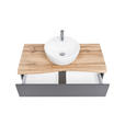 WASCHTISCHKOMBI 101 cm  - Graphitfarben/Grau, Natur, Holzwerkstoff (101cm) - Xora