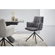 ARMLEHNSTUHL  in Eisen Cord  - Anthrazit/Schwarz, Design, Textil/Metall (59/89,5/63cm) - Novel
