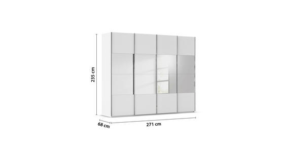 SCHWEBETÜRENSCHRANK 271/235/68 cm 4-türig Weiß  - Chromfarben/Weiß, Design, Holzwerkstoff/Metall (271/235/68cm) - Novel