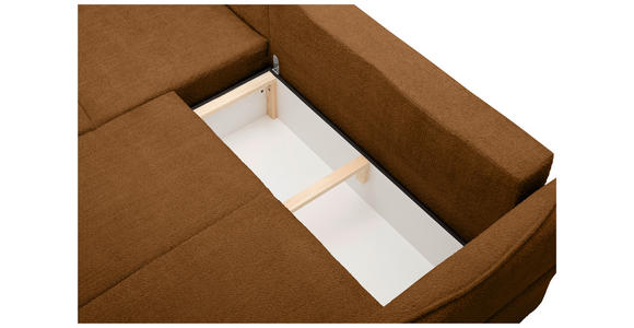 ECKSOFA in Chenille Rostfarben  - Rostfarben/Schwarz, KONVENTIONELL, Kunststoff/Textil (193/233cm) - Carryhome