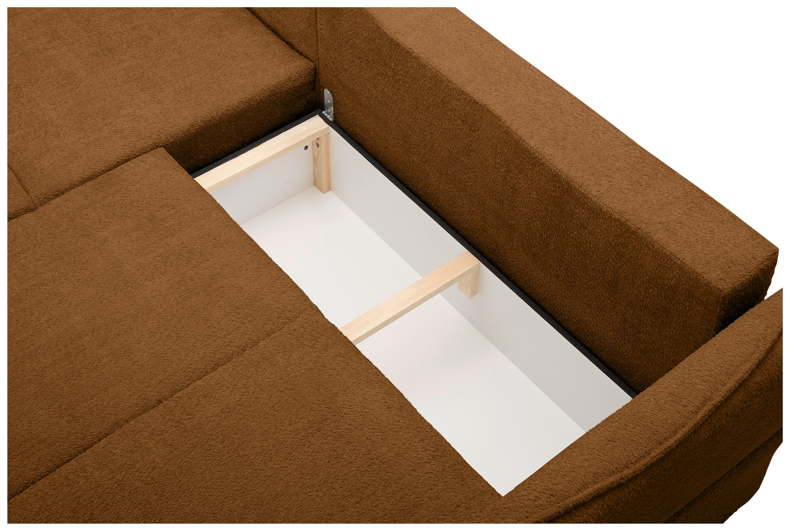 Thumbnail - Carryhome Ecksofa, Rost, Textil, 3-Sitzer, Ottomane links, L-Form, 233x193 cm, Liegefunktion, seitenverkehrt erhältlich,...