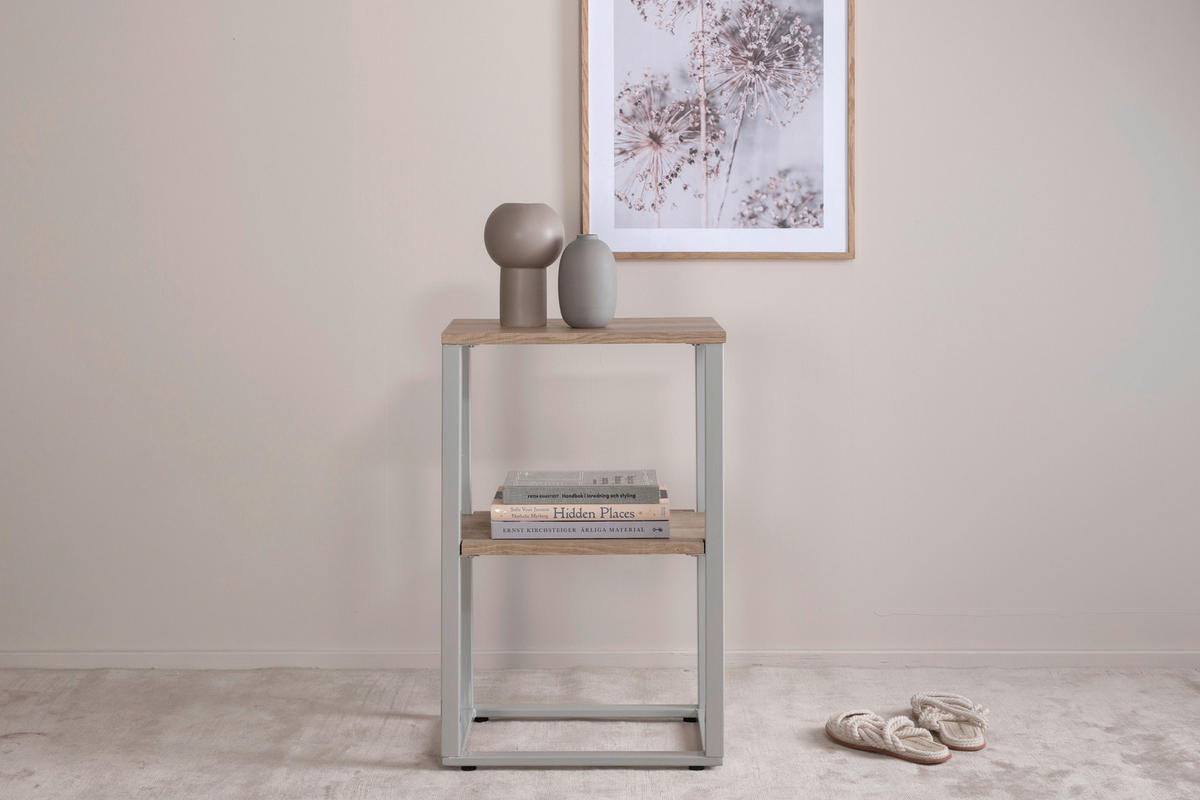 NACHTTISCH 30/70/45 cm  in furniert Grau  - Grau, Design, Holz/Metall (30/70/45cm) - Livetastic