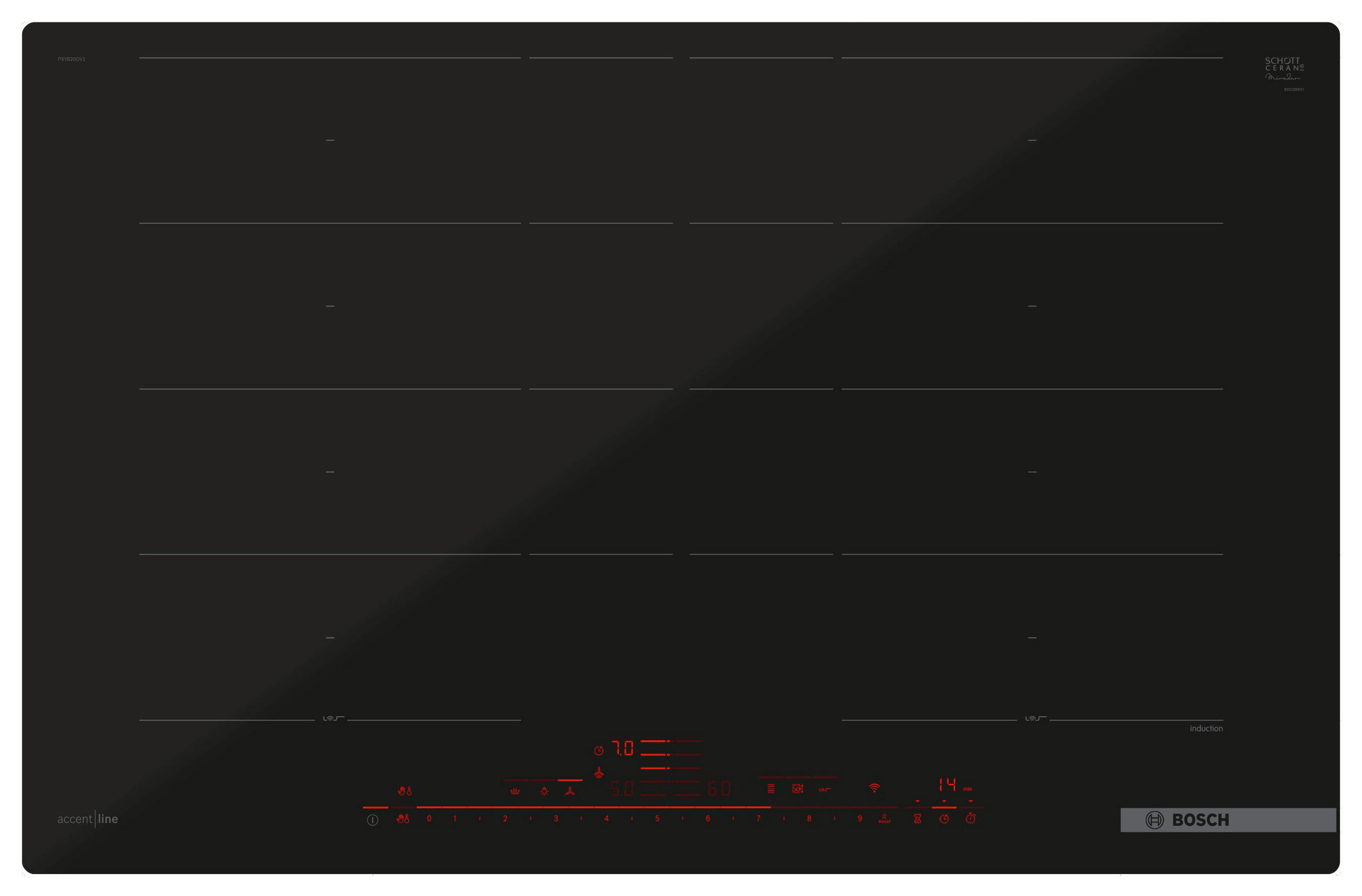 INDUKTIONSKOCHFELD - Schwarz, Basics, Glas (79,2/56/51,2cm) - Bosch