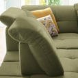 ECKSOFA in Chenille Olivgrün  240/308 cm  - Schwarz/Olivgrün, Design, Textil/Metall (240/308cm) - Xora
